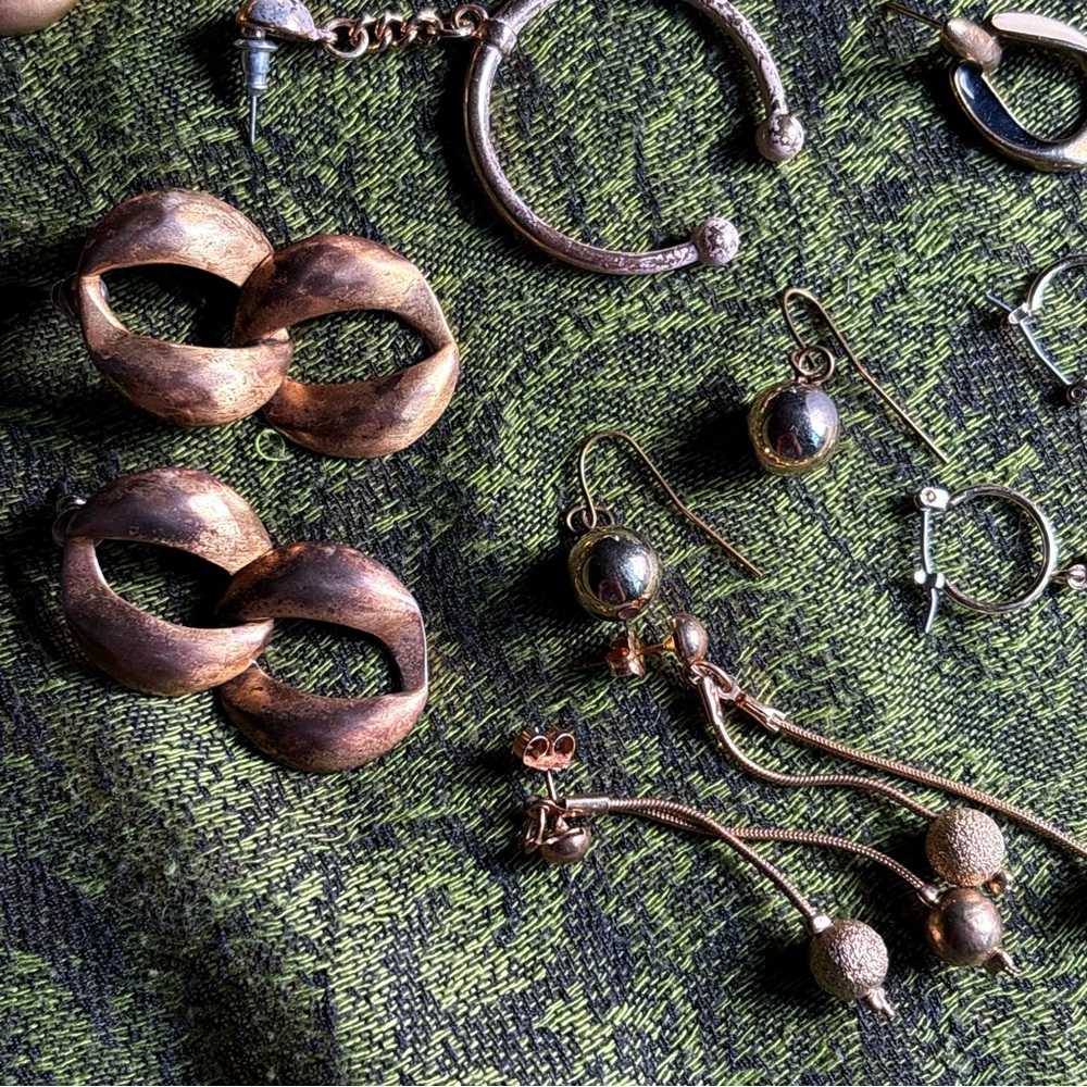 Gold Statement Earring Bundle Door Knock Studs Do… - image 4